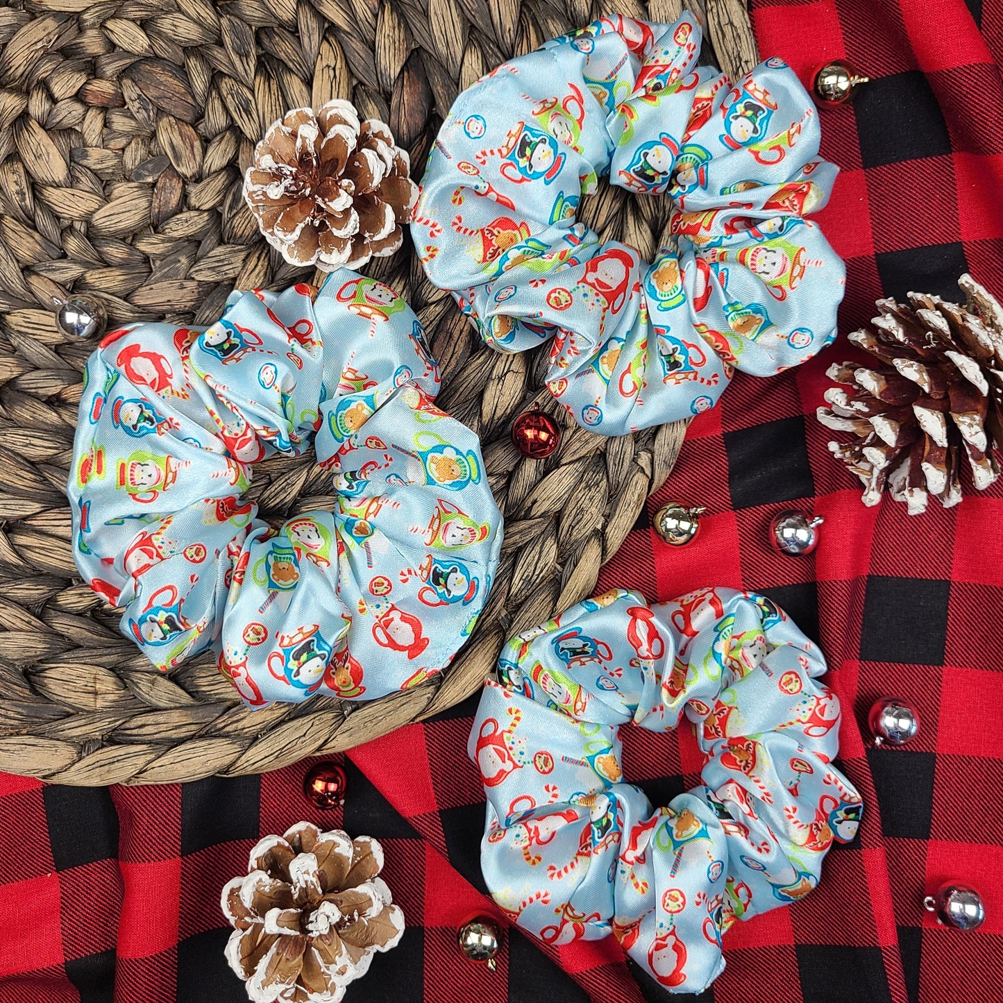 Mugs of Hot Cocoa Satin Scrunchie