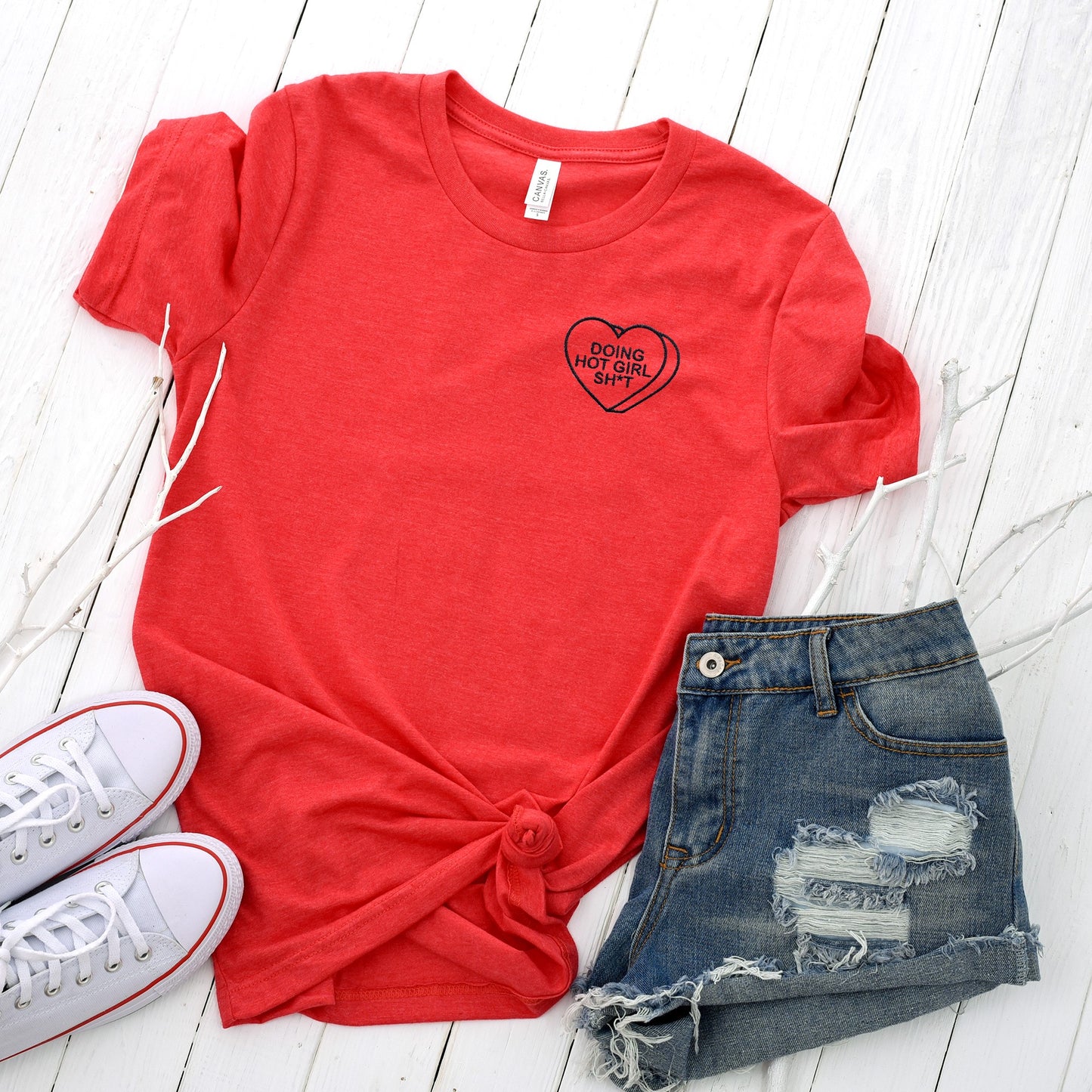 Doing Hot Girl Sh*t Conversation Heart Adult Shirt