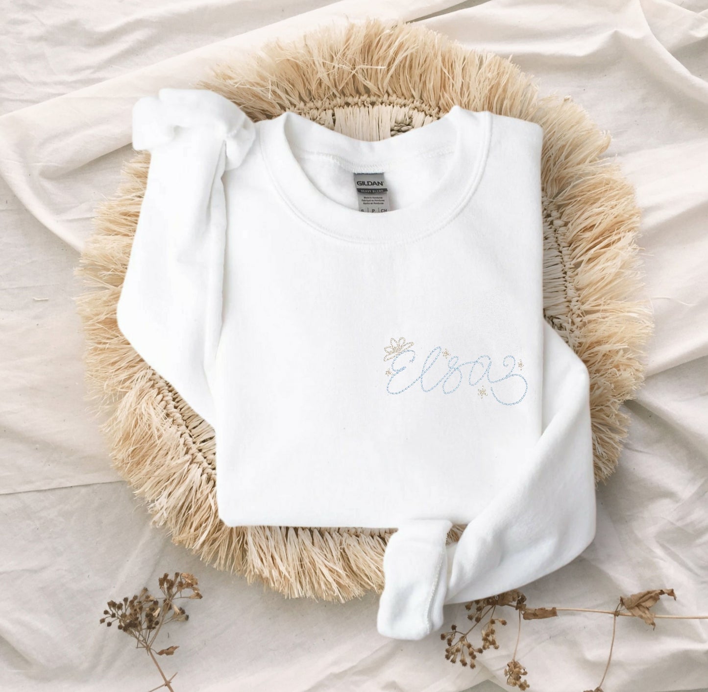 Elsa Autograph Embroidered Adult Unisex Crewneck Sweatshirt