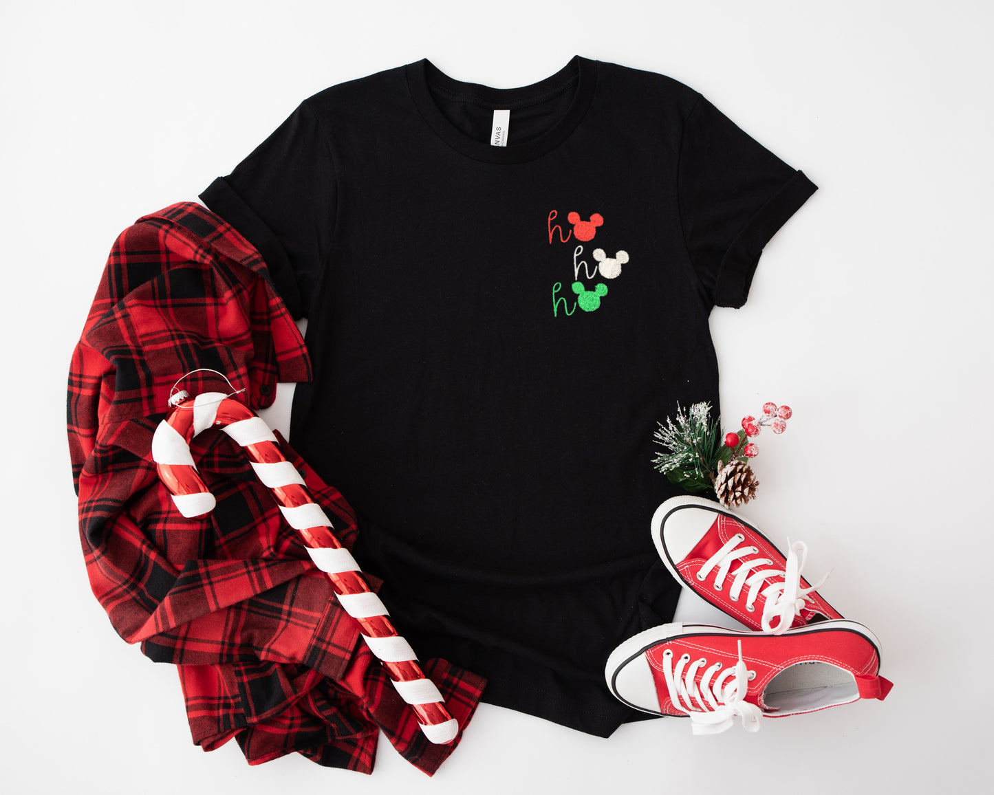 Mickey Ho Ho Ho Embroidered Tee
