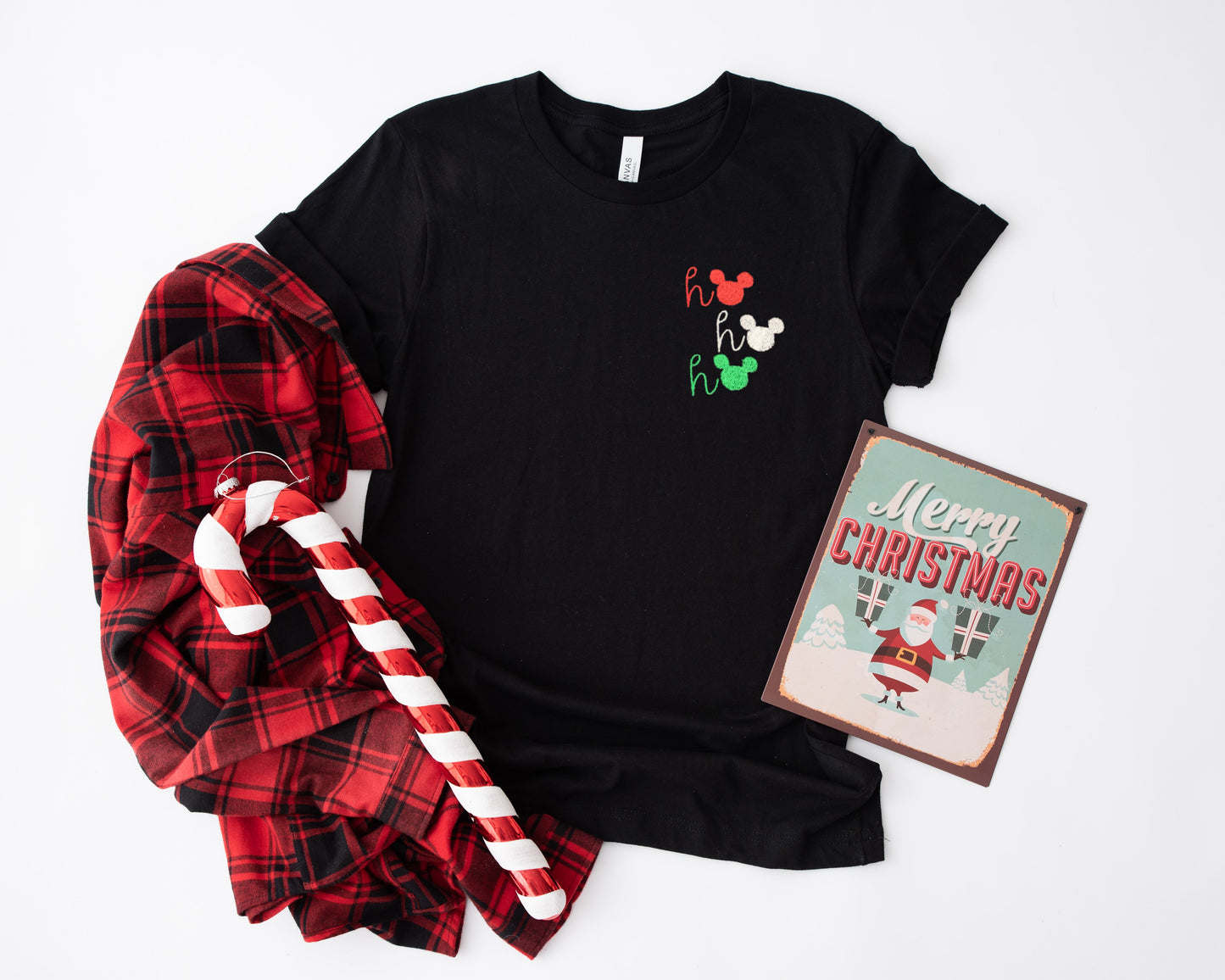 Mickey Ho Ho Ho Embroidered Tee