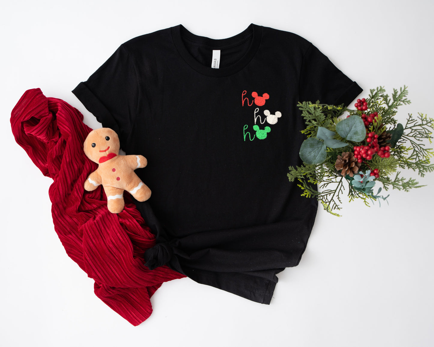 Mickey Ho Ho Ho Embroidered Tee