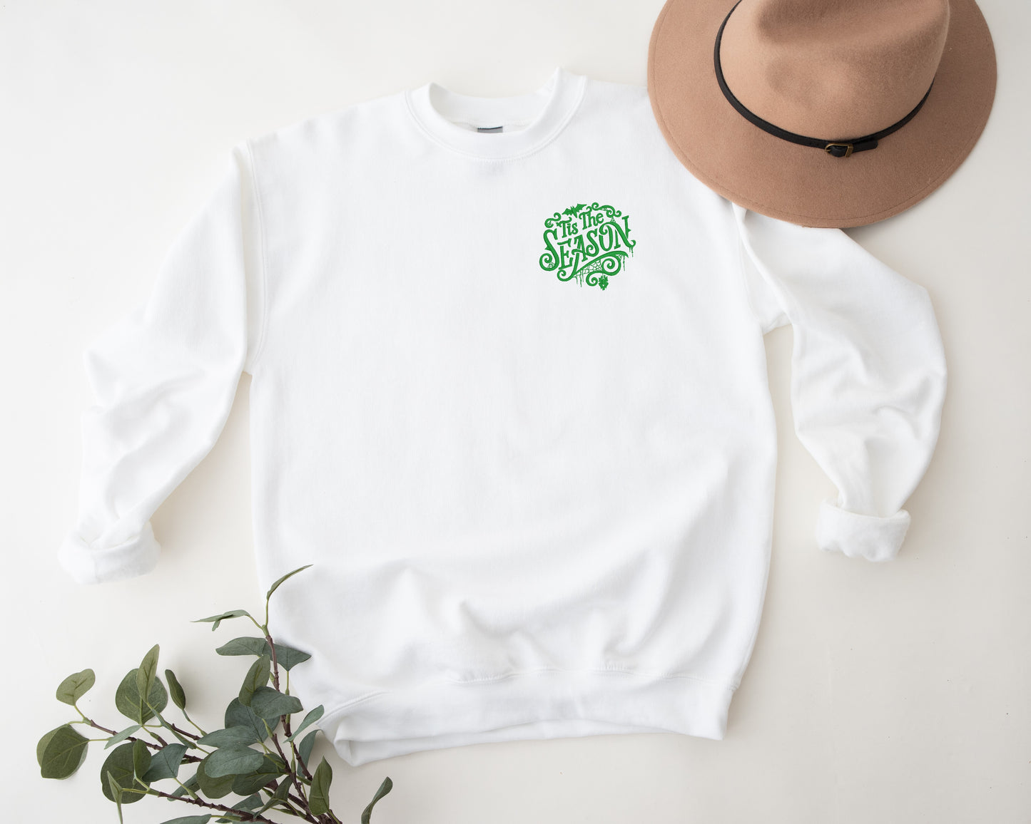 Embroidered Tis the Season Crewneck Sweatshirt