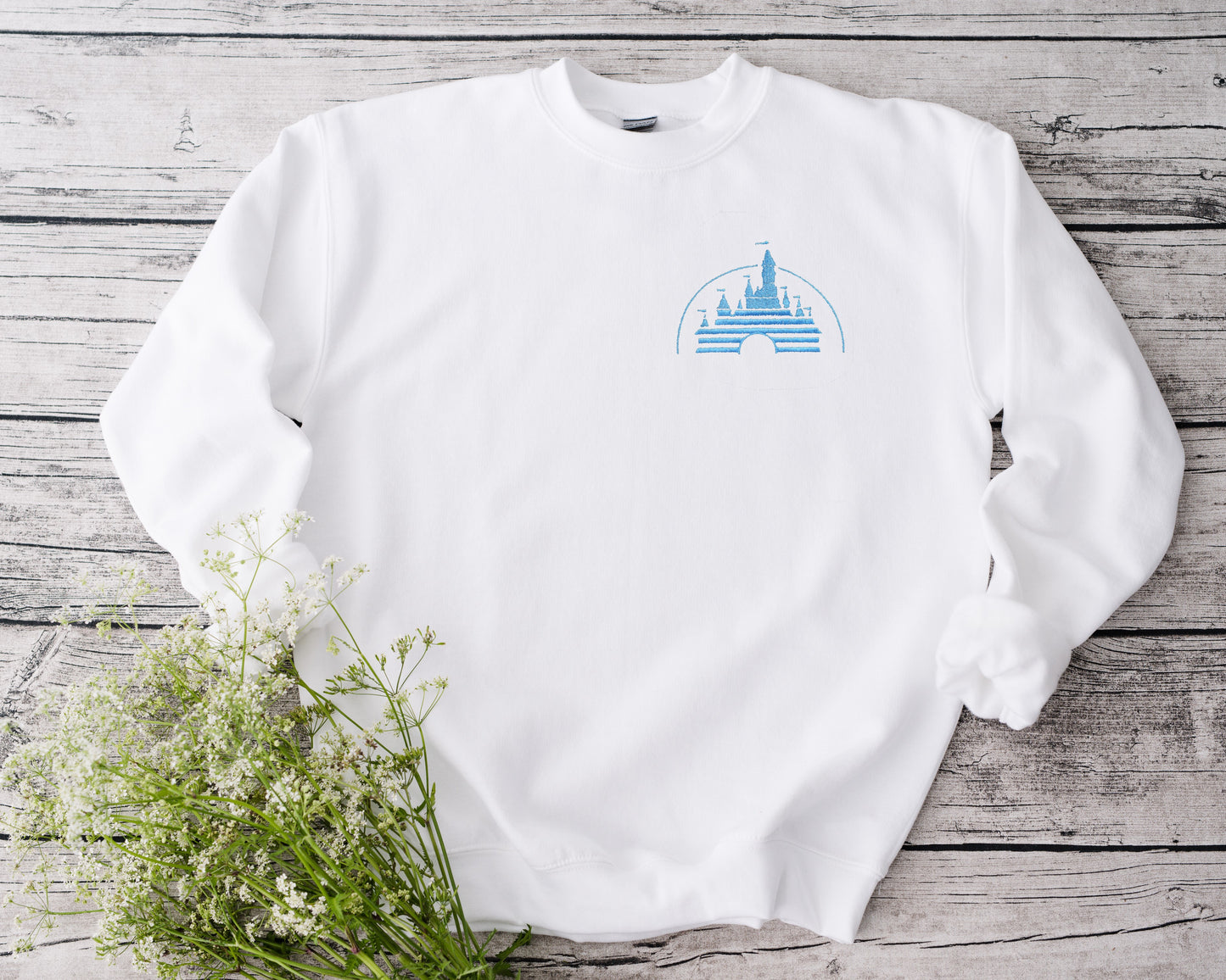 Vintage Disney Movie Castle Embroidered Unisex Crewneck Sweater
