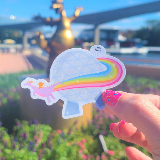 Figment and Spaceship Earth Vinyl Sticker