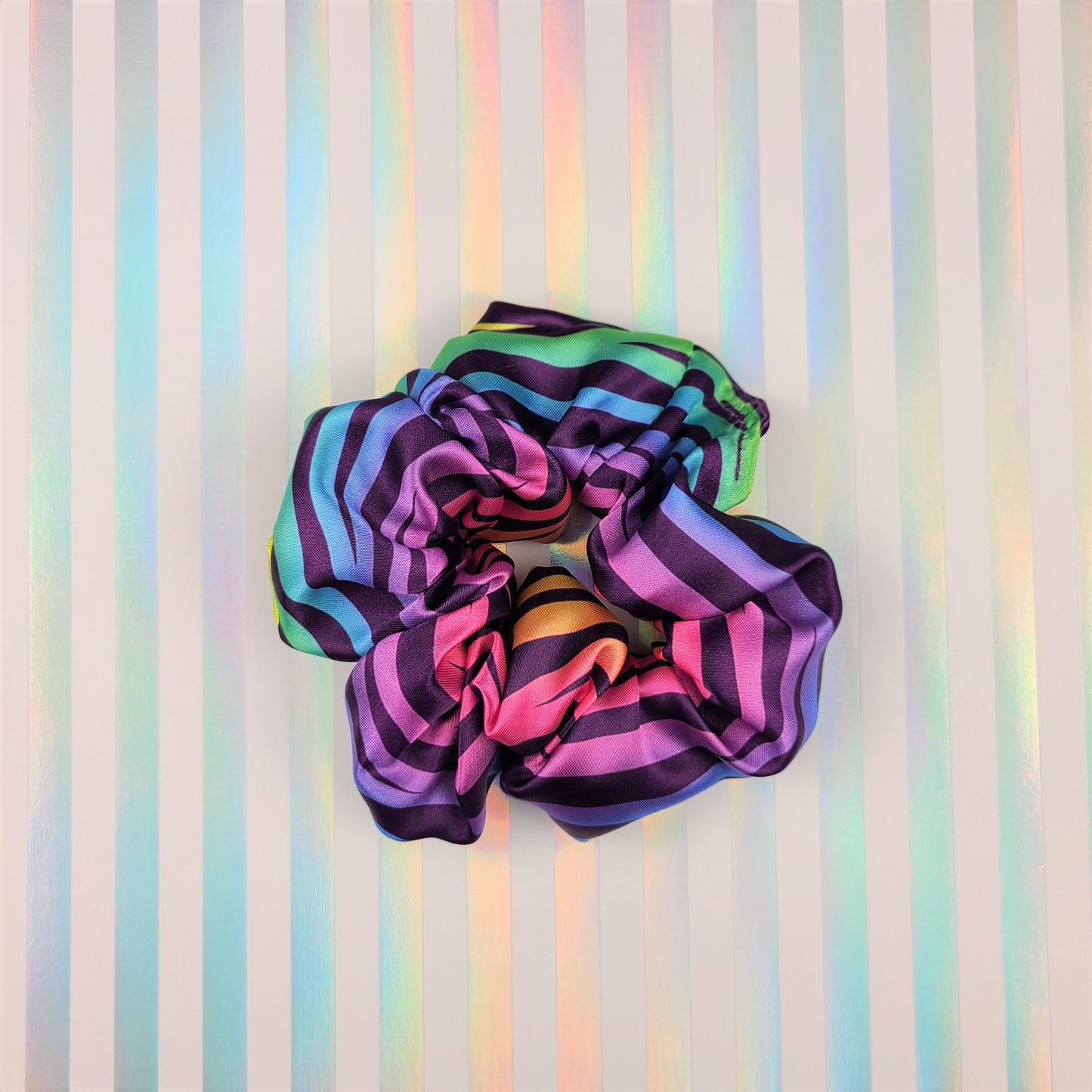 Rainbow Tiger Print Scrunchie