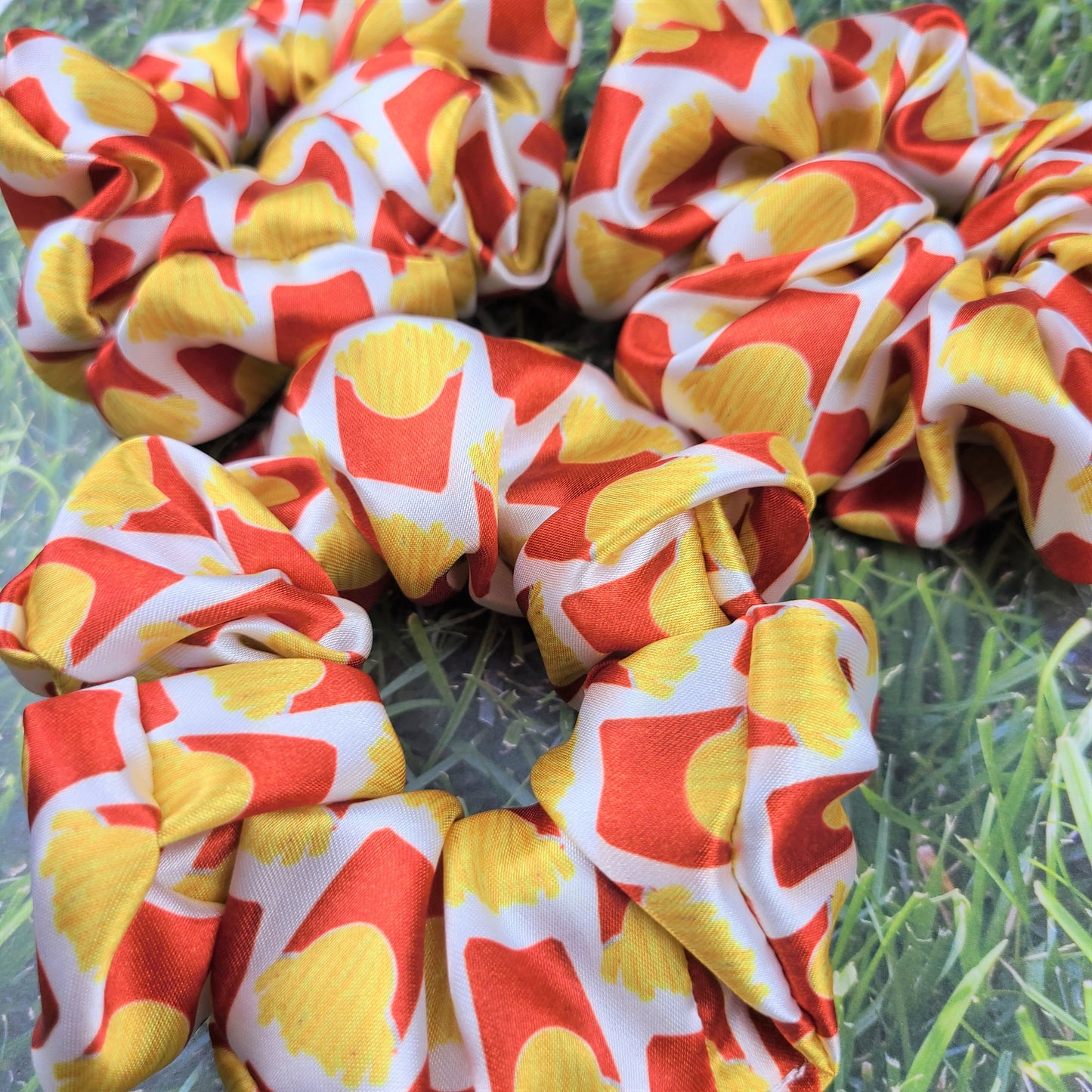 French Fries Satin Scrunchie