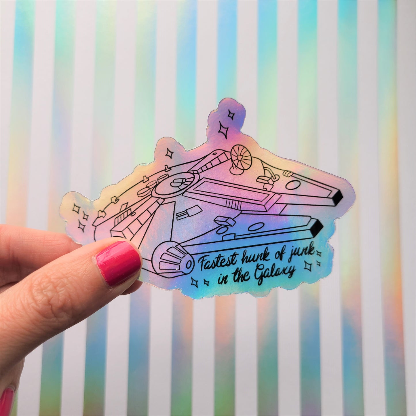 Holo Millennium Falcon Vinyl Sticker