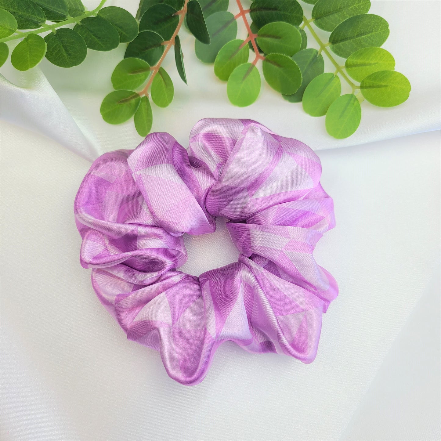 Tomorrowland Purple Wall Satin Scrunchie