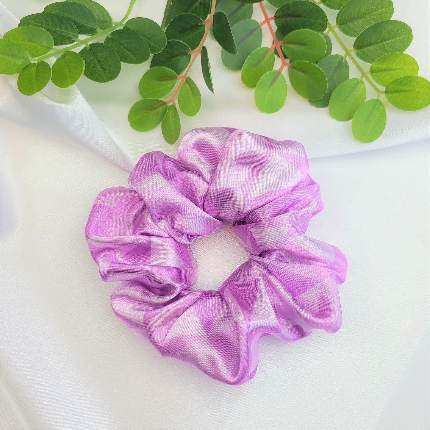 Tomorrowland Purple Wall Satin Scrunchie