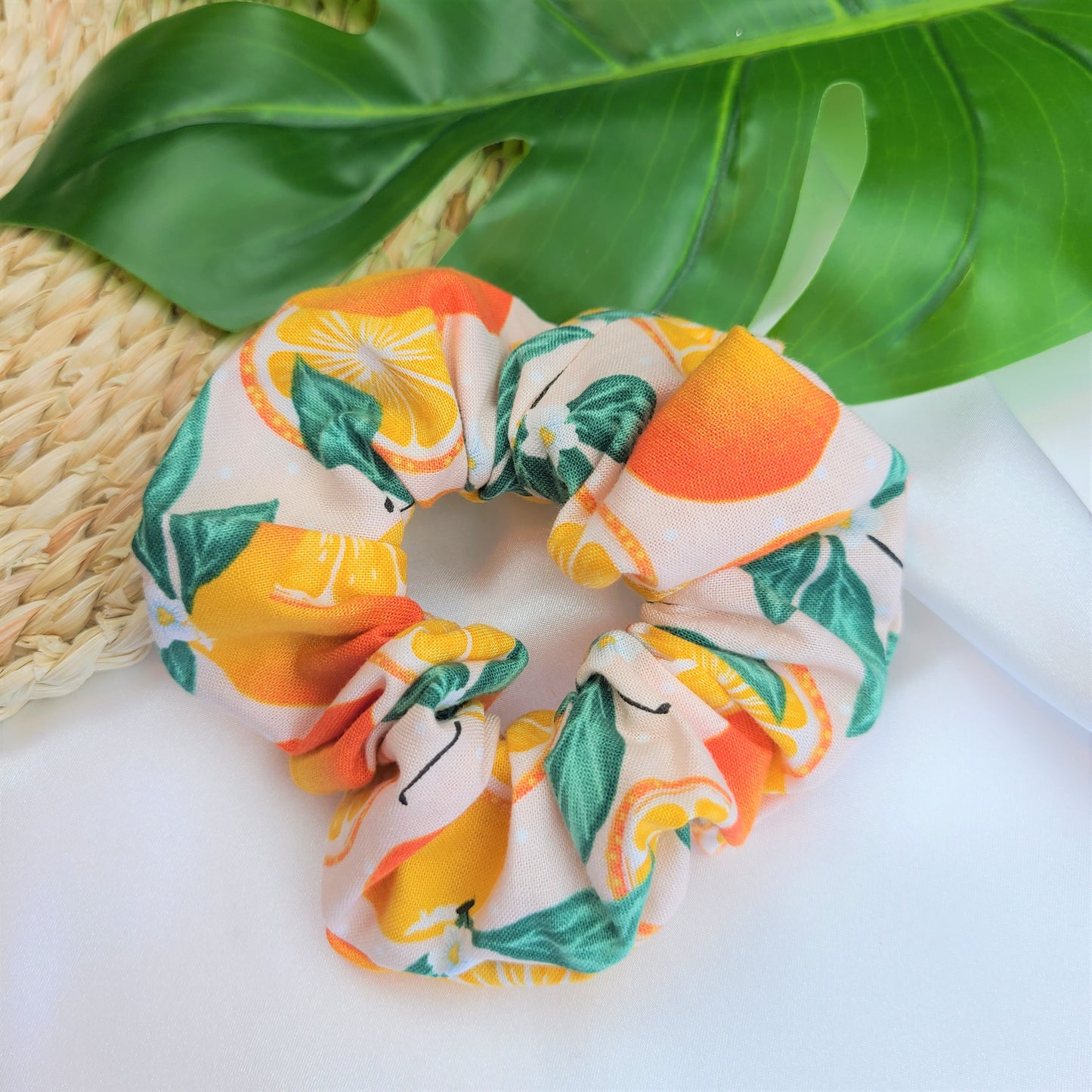 Orange Slice Cotton Scrunchie