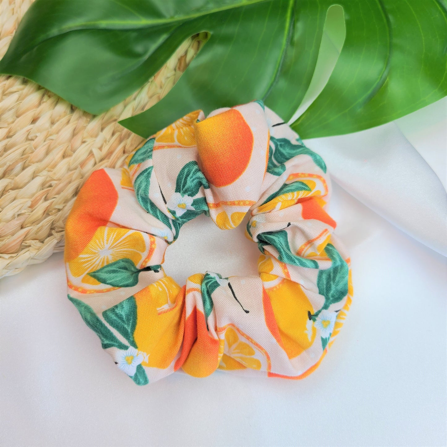 Orange Slice Cotton Scrunchie