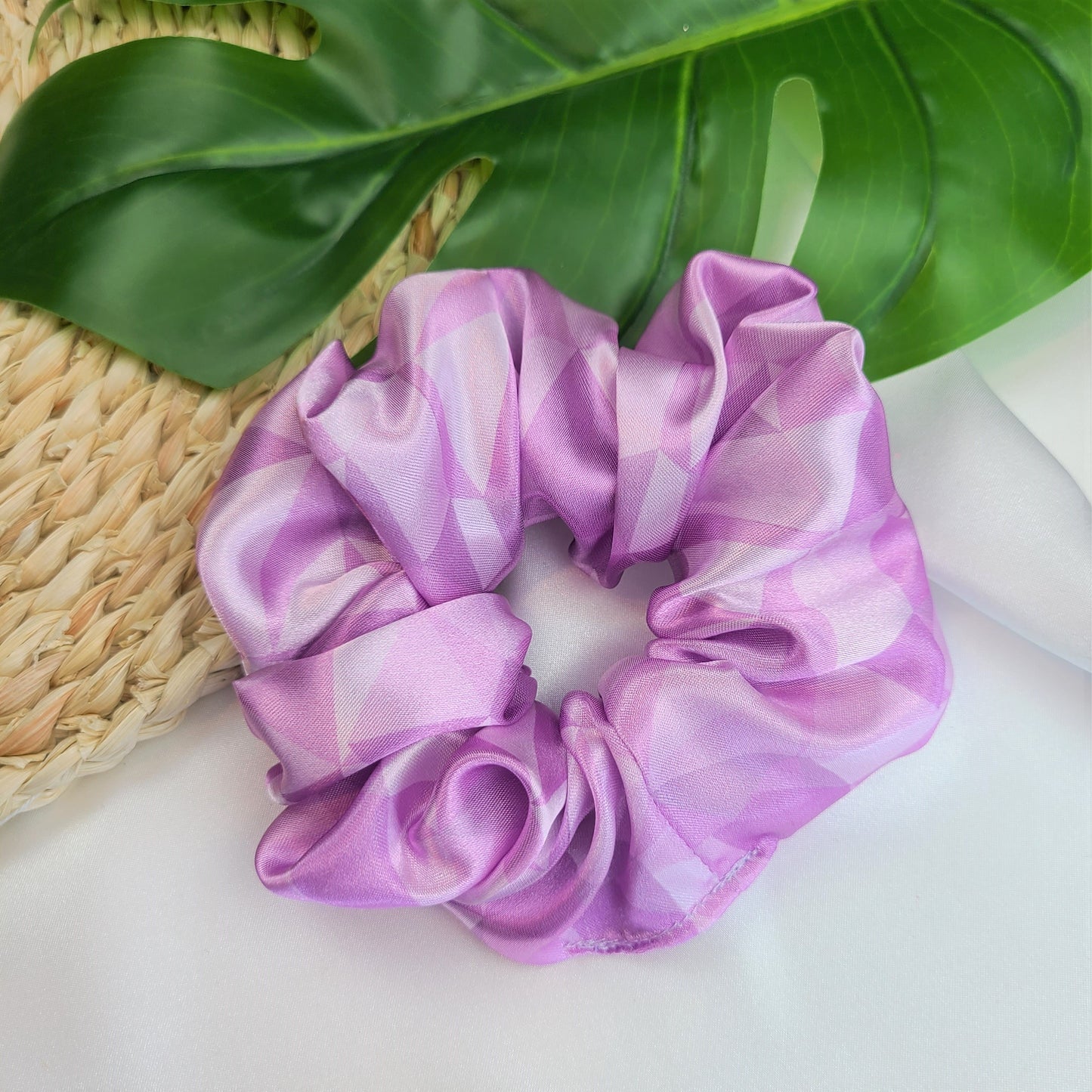 Tomorrowland Purple Wall Satin Scrunchie