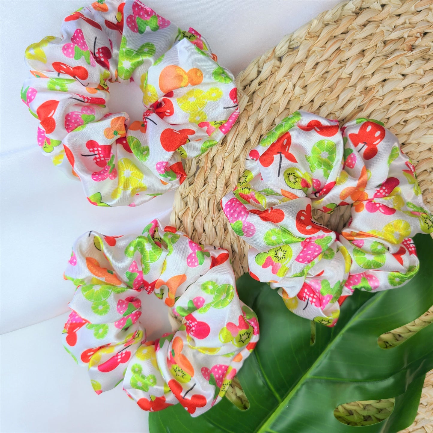 Mickey Shaped Fruit Satin Scrunchie