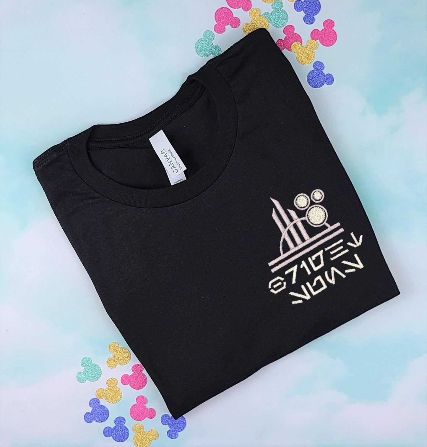 Bright Suns Black Embroidered Tee