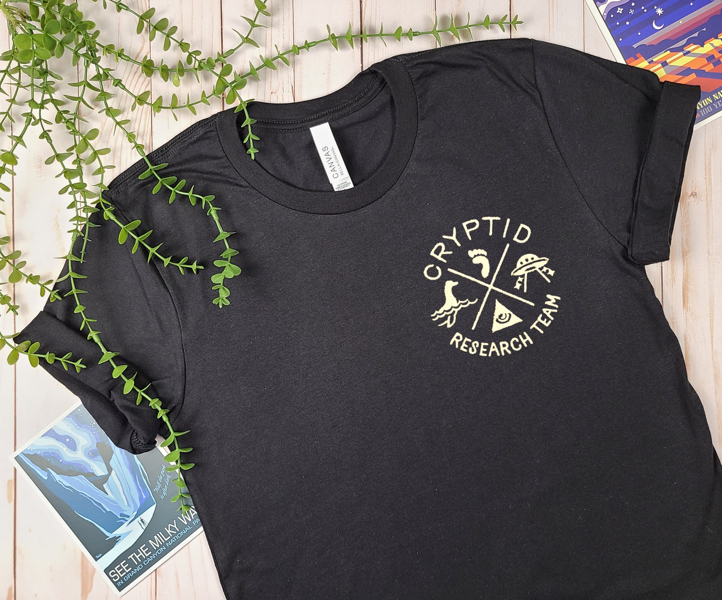 Cryptid Research Team Embroidered Tee
