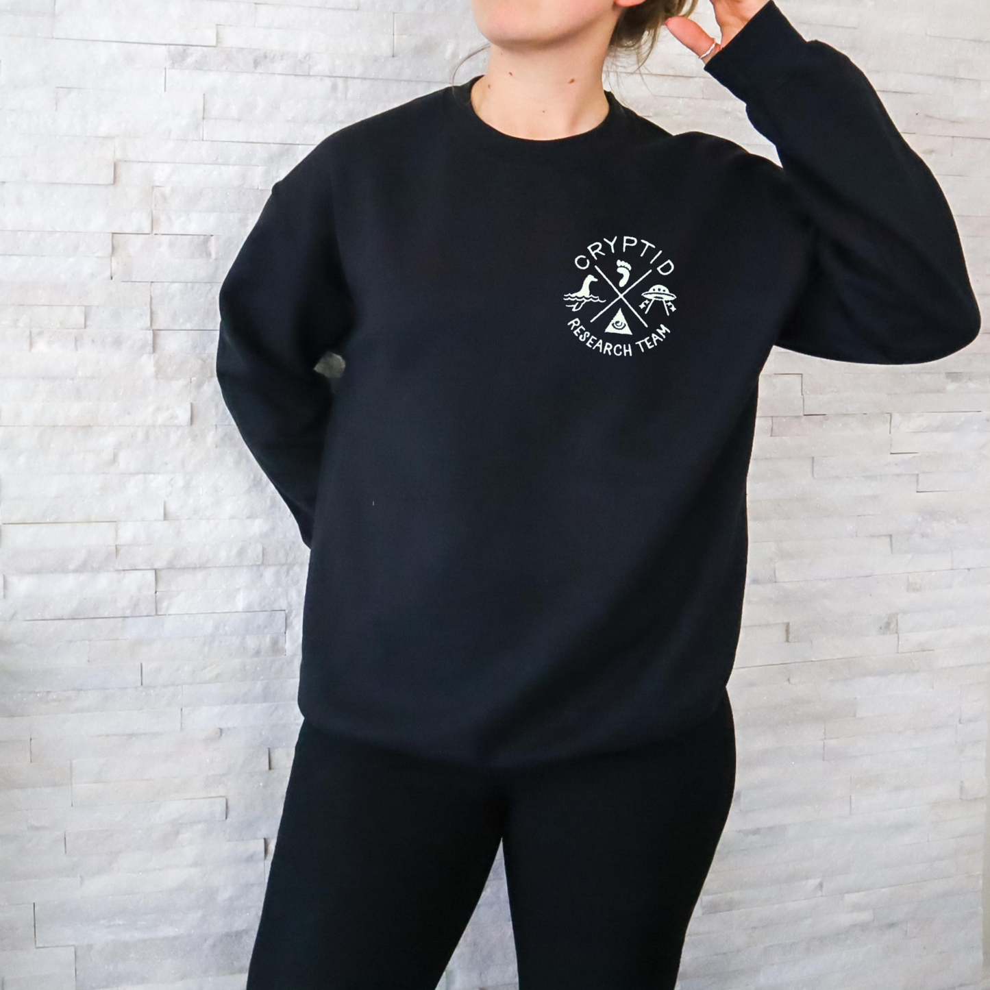 Cryptid Research Embroidered Unisex Crewneck Sweatshirt