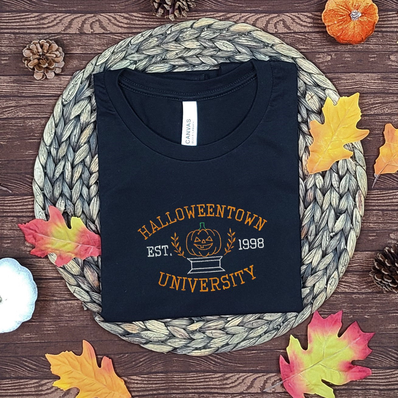Halloweentown University Black Embroidered Tee