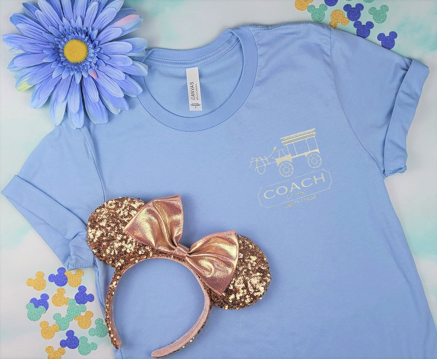 Haunted Mansion Coach Blue Embroidered Tee