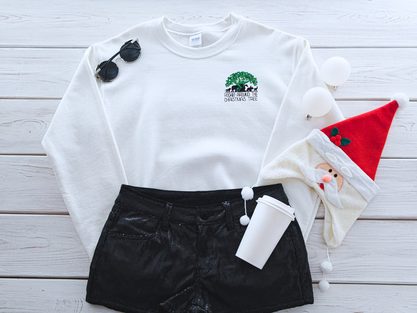 Rockin' Around the Animal Kingdom Tree of Life Embroidered Adult Unisex Crewneck Sweatshirt