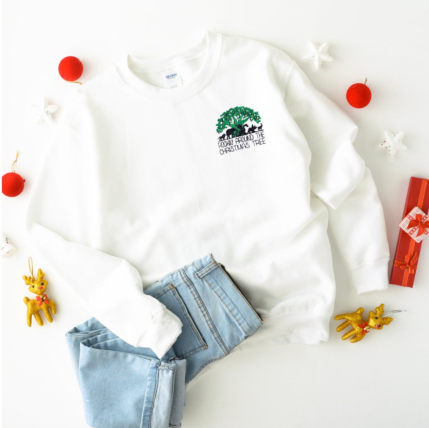 Rockin' Around the Animal Kingdom Tree of Life Embroidered Adult Unisex Crewneck Sweatshirt