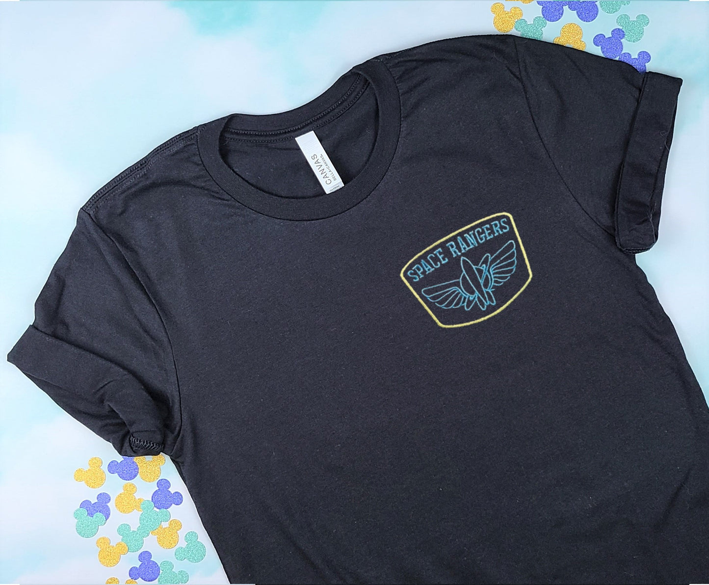 Space Rangers Black Embroidered Tee