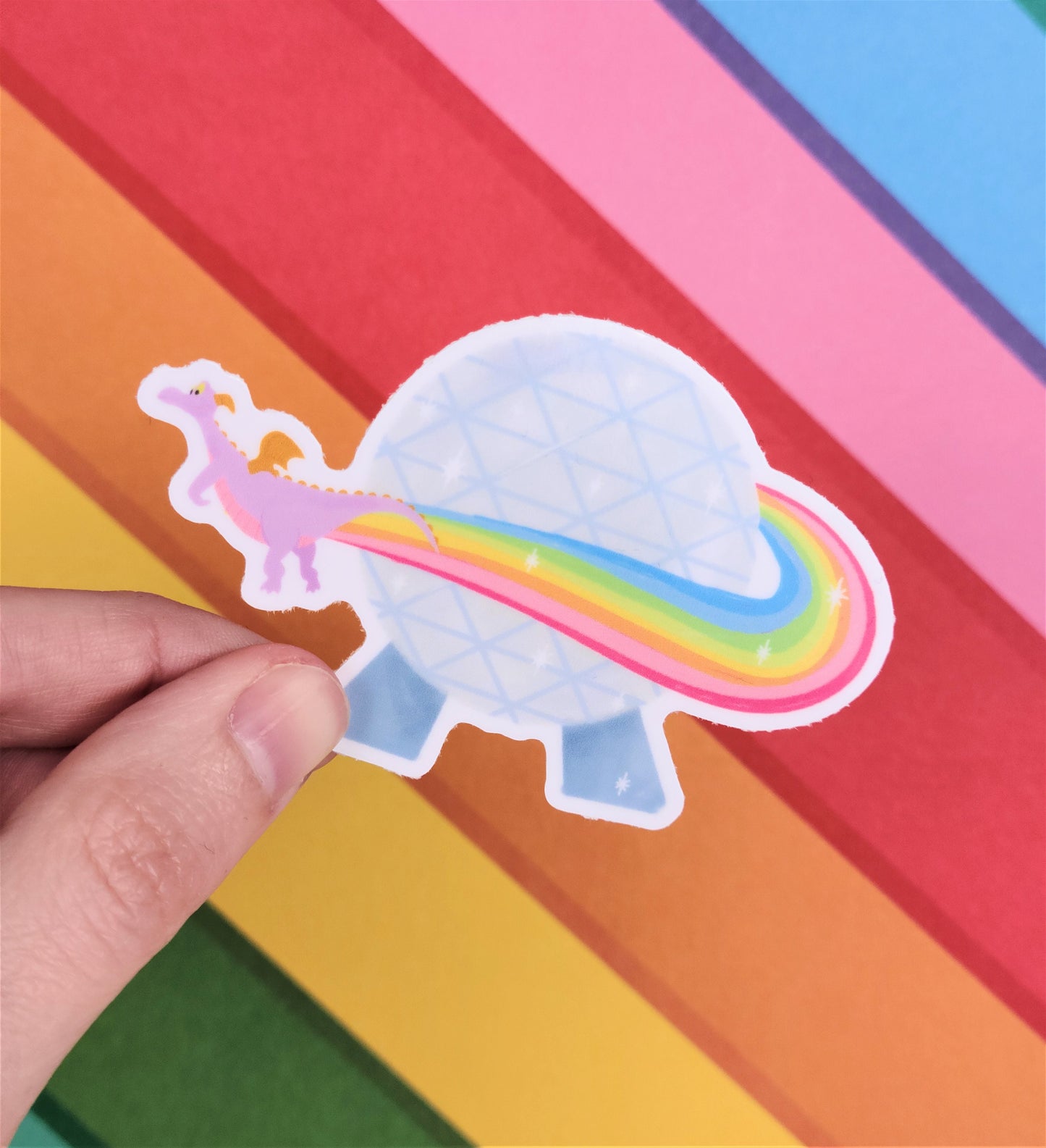 Figment and Spaceship Earth Vinyl Sticker