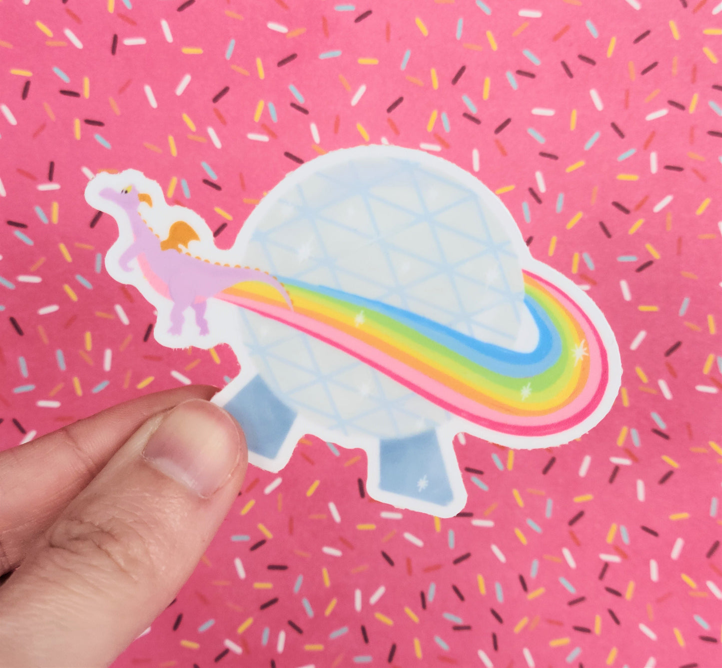 Figment and Spaceship Earth Vinyl Sticker