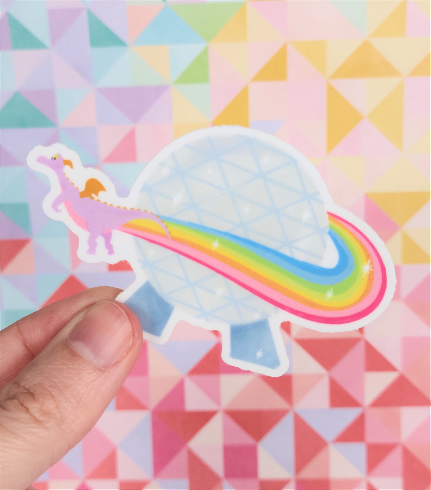 Figment and Spaceship Earth Vinyl Sticker