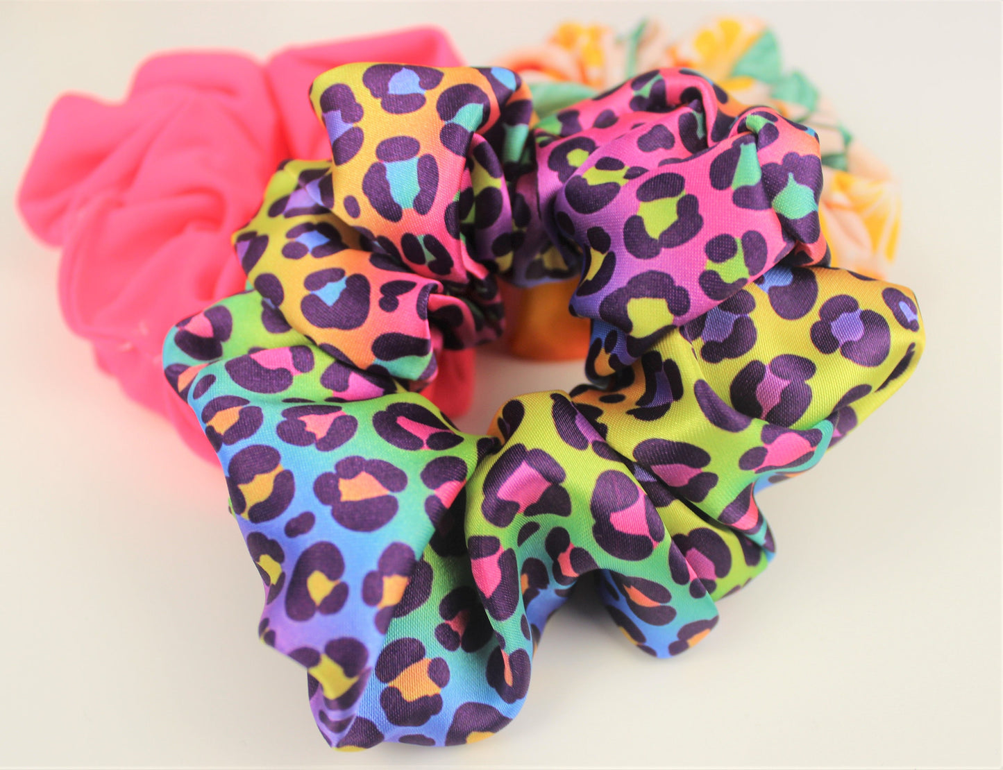 Rainbow Leopard Print Scrunchie