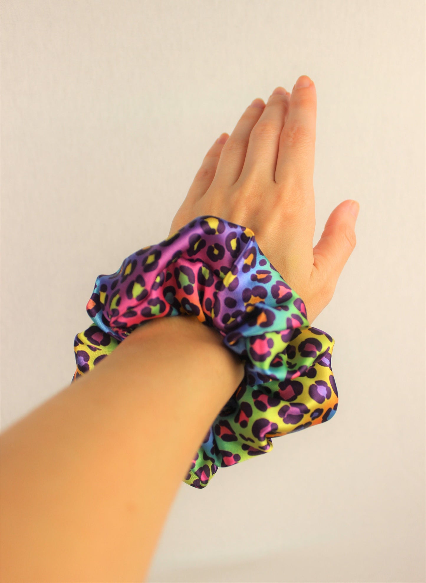 Rainbow Leopard Print Scrunchie