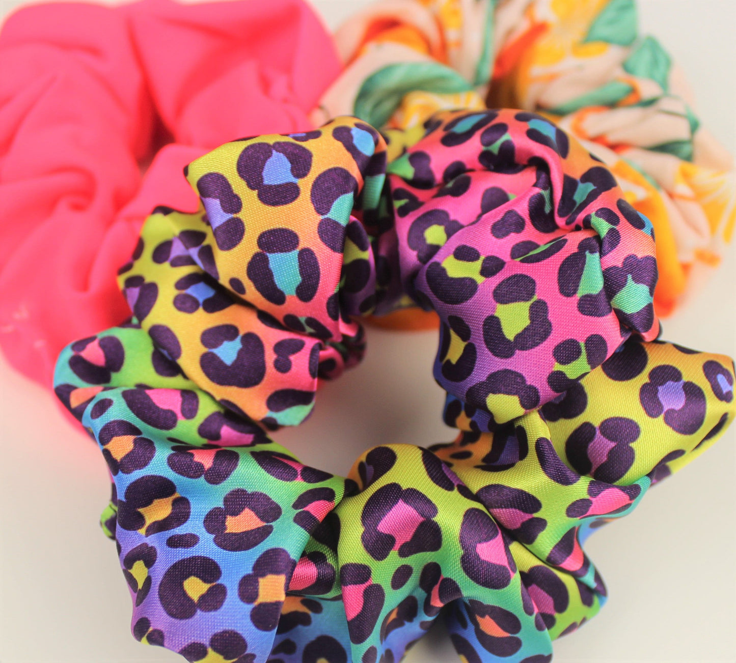 Rainbow Leopard Print Scrunchie
