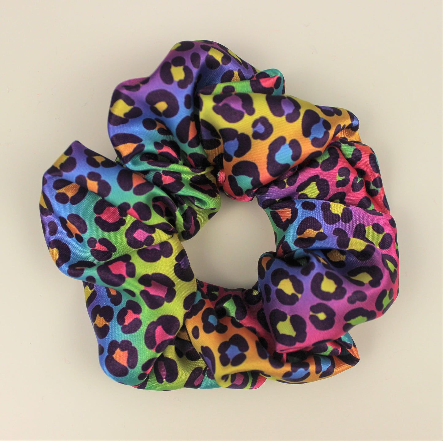 Rainbow Leopard Print Scrunchie