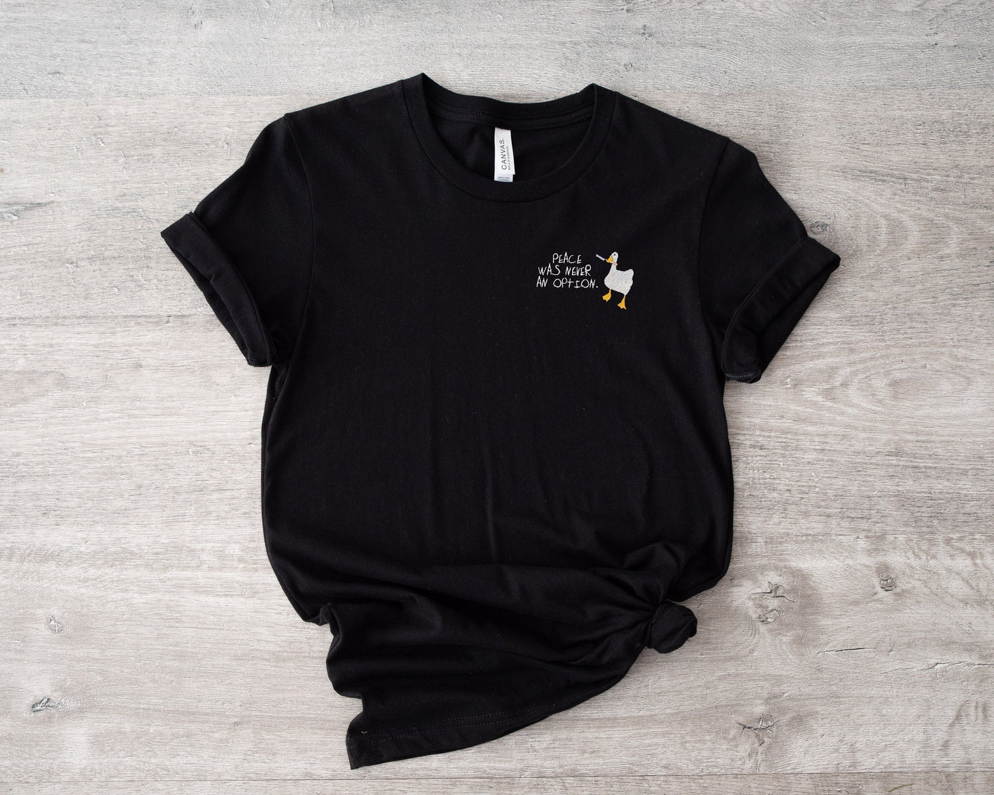 Peace Was Never an Option Embroidered Tee