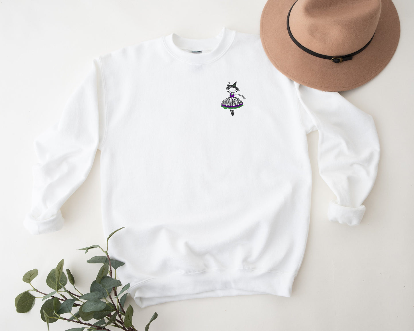 Embroidered Witchy Ballerina Unisex Crewneck Sweatshirt
