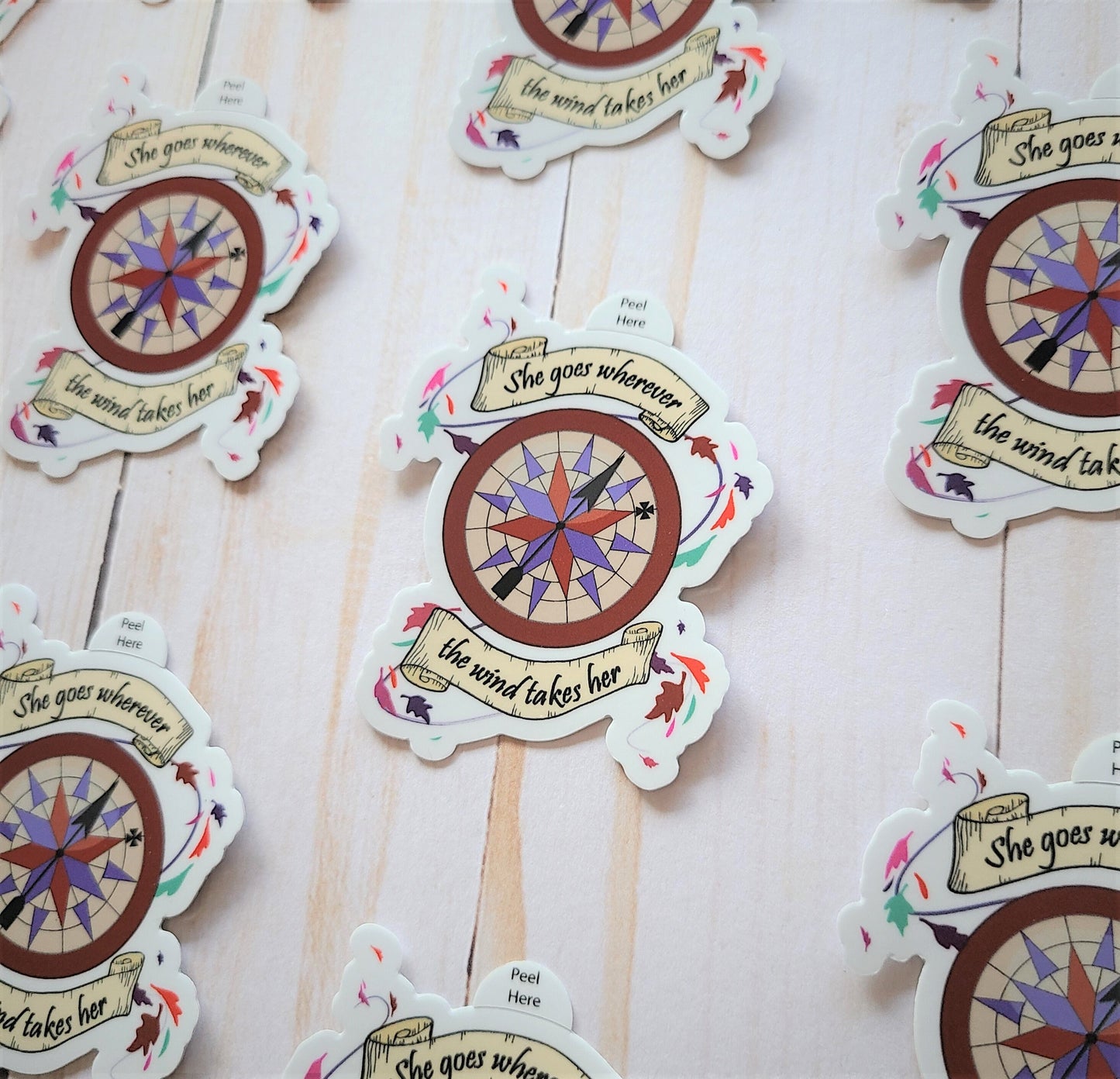 She Goes Wherever the Wind Takes Her Vinyl Sticker