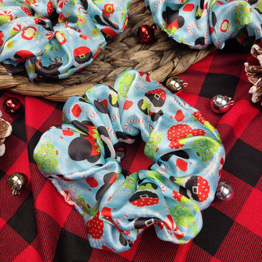 Christmas Mickeys Satin Scrunchie