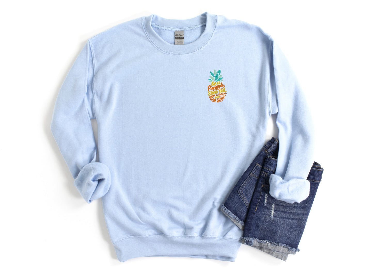 Be A Pineapple Embroidered Unisex Crewneck Sweatshirt