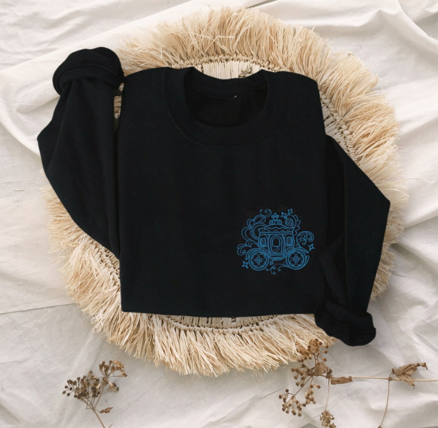 Cinderella Carriage Embroidered Crewneck Sweatshirt