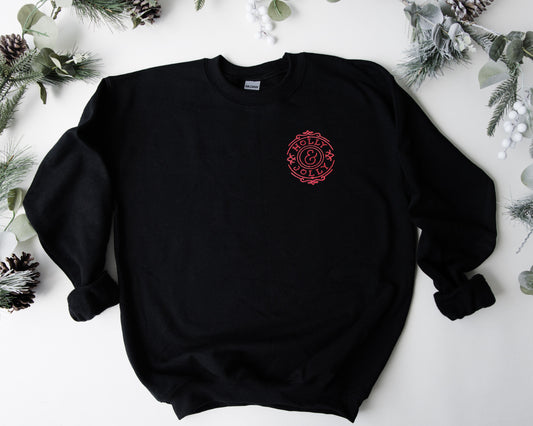 Holly & Jolly Embroidered Adult Unisex Crewneck Sweatshirt