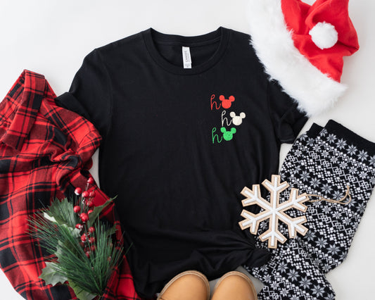 Mickey Ho Ho Ho Embroidered Tee