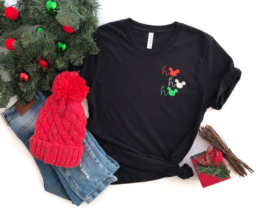 Mickey Ho Ho Ho Embroidered Tee