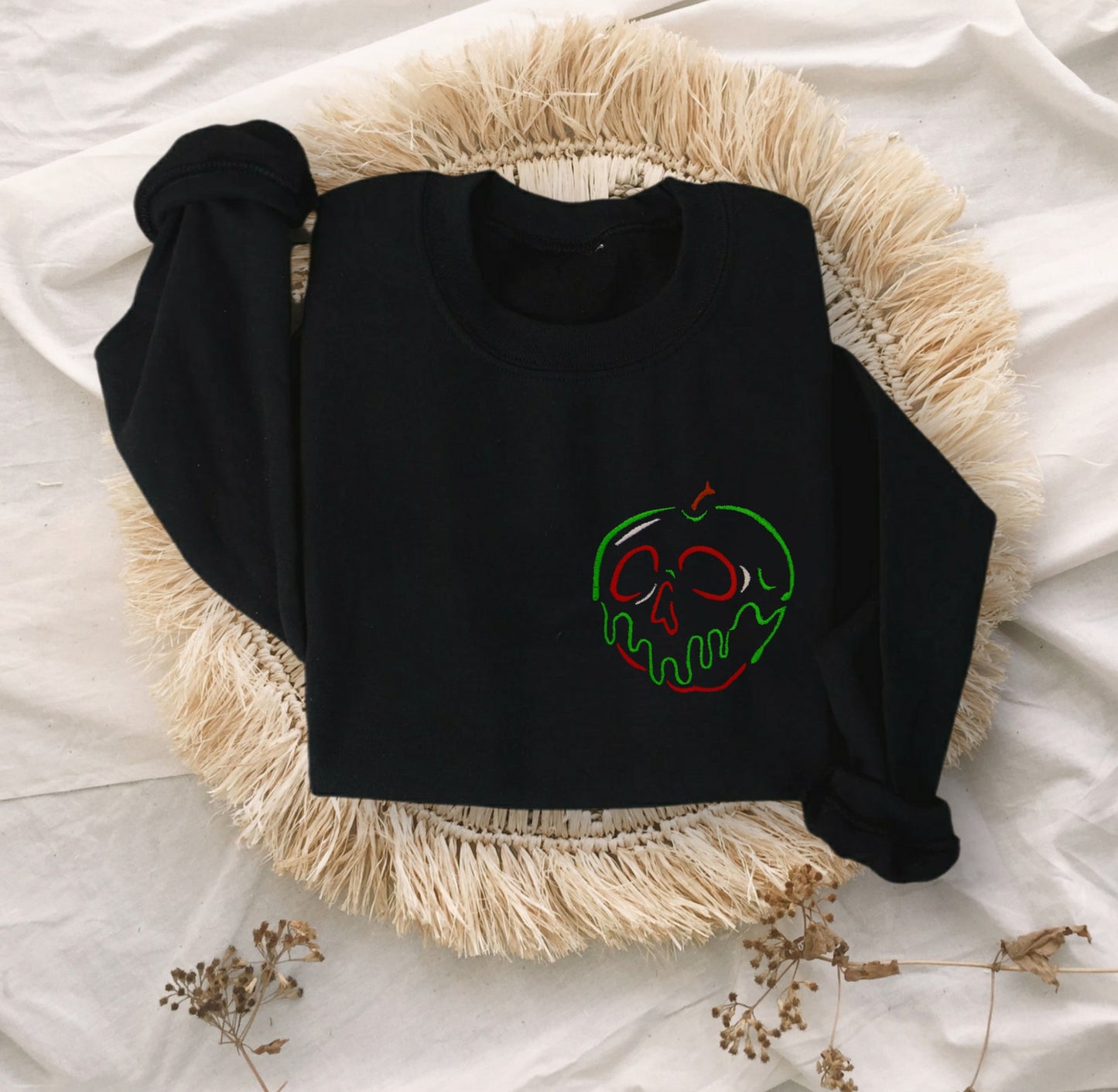 Poison Apple Embroidered Unisex Crewneck Sweatshirt