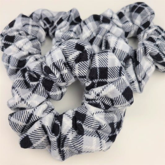 Black Flannel Plaid Scrunchie