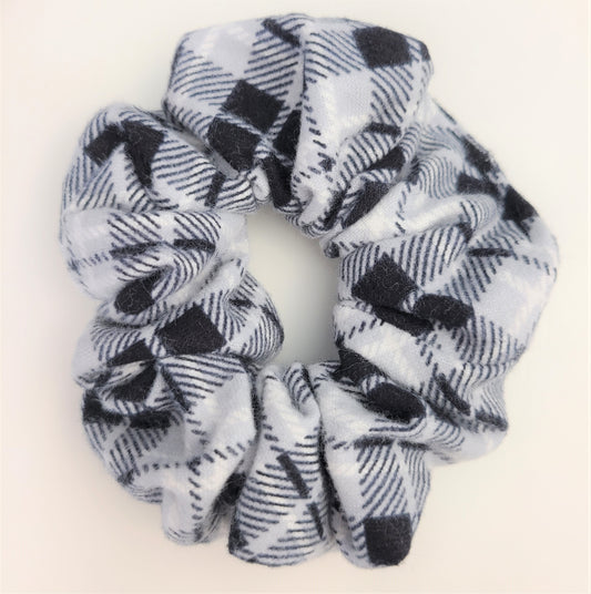 Black Flannel Plaid Scrunchie