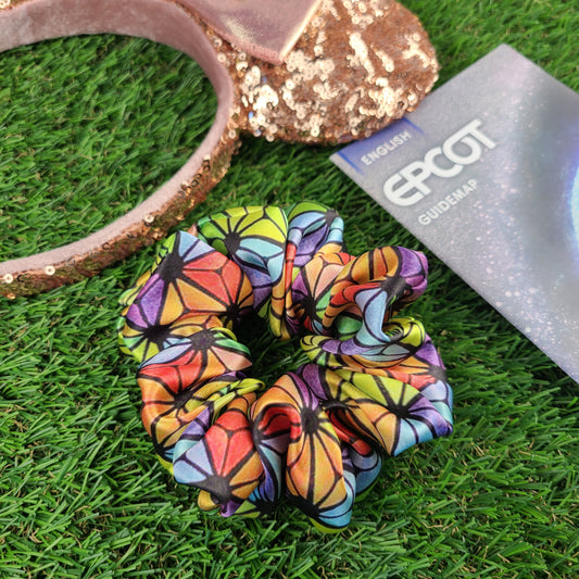 Rainbow Spaceship Earth Scrunchie