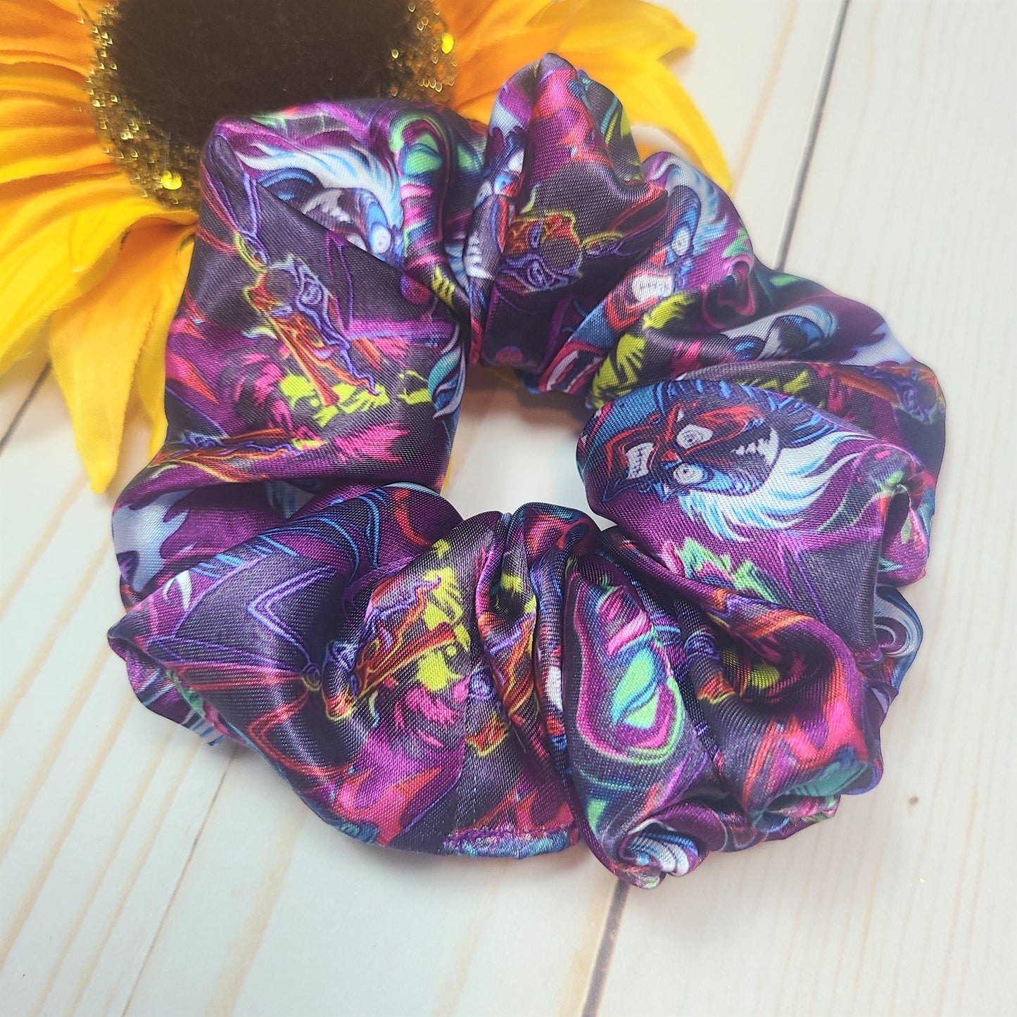 Villains Allover Satin Scrunchie