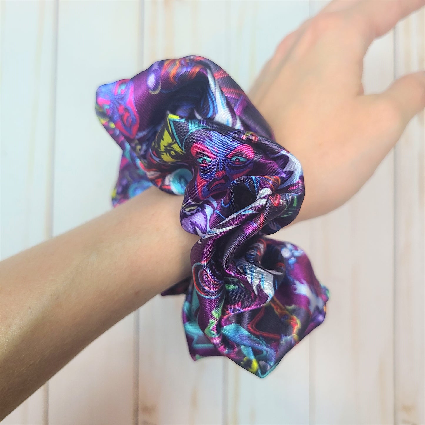 Villains Allover Satin Scrunchie