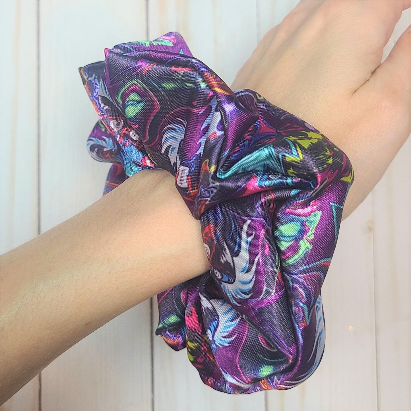 Villains Allover Satin Scrunchie