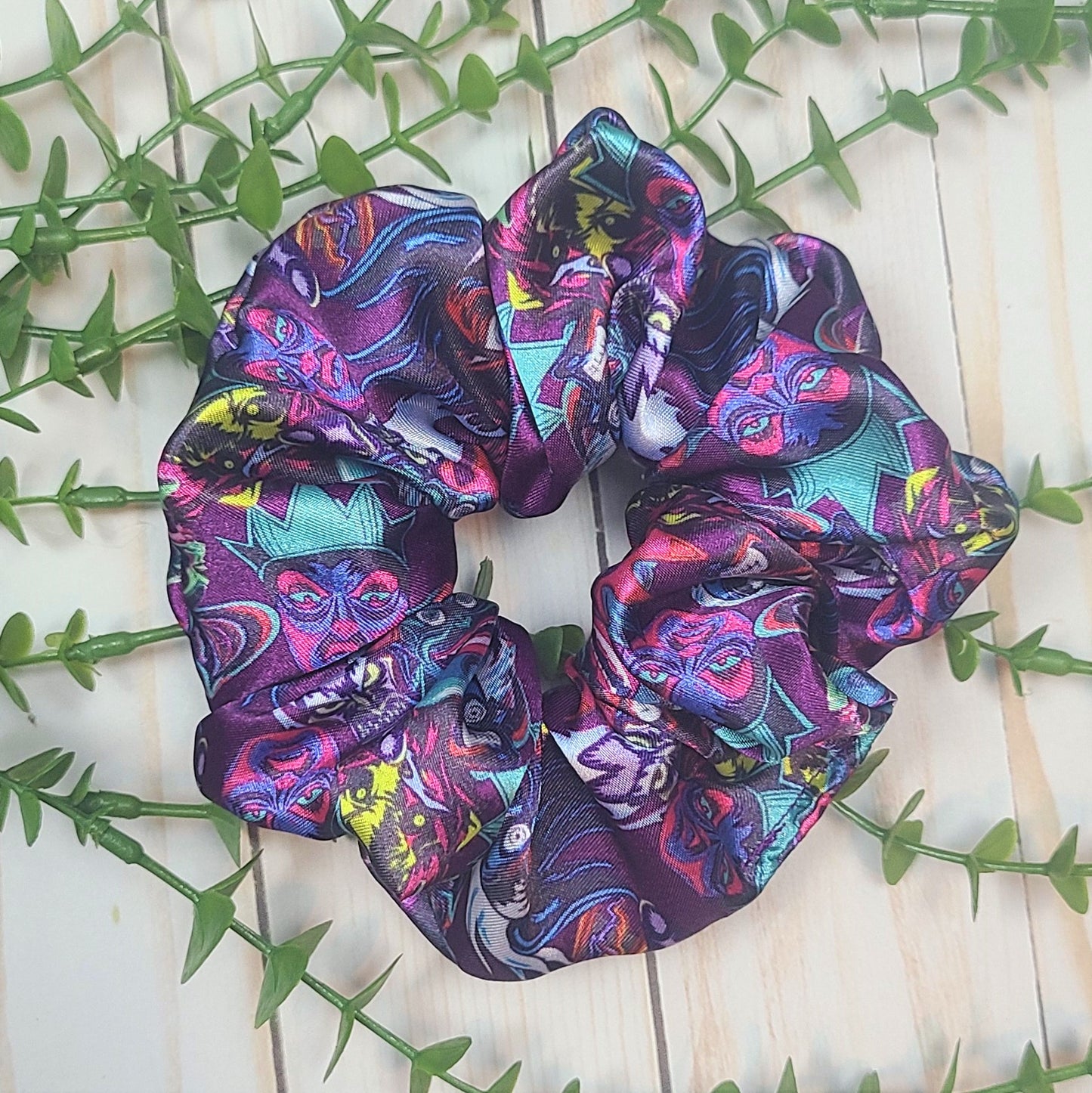 Villains Allover Satin Scrunchie